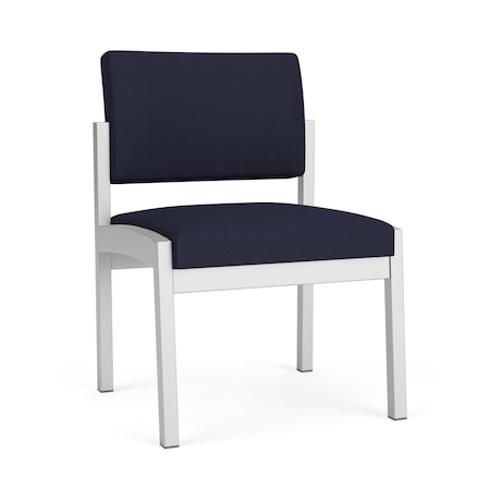 Lesro Lenox Steel Armless Guest Chair, Navy/Midnight Seat, Navy/Midnight Back, 22.5 W 24.5 L 32 H LS1102